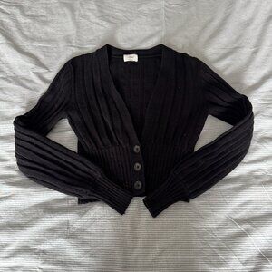 Aritzia Wilfred Plunge Front Sweater - Black